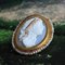 19th-Century Natural Pearl Cameo Yellow Gold Brooch 8