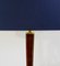 Mid-Century Modern Blue Floor Lamp in Wood and Brass, Italy, 1950s, Imagen 7