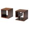 Italian Stained Oak Cubic Side Tables 1970s, Set of 2 1