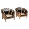 Black Natural Bamboo and Cane Lounge Chairs, Italy, 1970s, Set of 2, Image 1