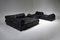 Mid-Century Modern Black Leather Sofa with Sectional Patchwork from de Sede, Set of 9 6