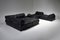 Mid-Century Modern Black Leather Sofa with Sectional Patchwork from de Sede, Set of 9, Imagen 6