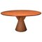 Italian Design Oval Mid-Century Modern Dining Table on a Rattan Base, Image 1