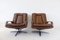 Brown Leather Chairs from Carl Straub, 1960s, Set of 2 1