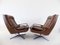 Brown Leather Chairs from Carl Straub, 1960s, Set of 2 6