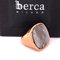 Light Grey Mother of Pearl in Antique Cut & Hand-Engraved Sterling Silver Ring from Berca 5