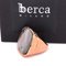 Light Grey Mother of Pearl in Antique Cut & Hand-Engraved Sterling Silver Ring from Berca 4