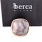 Light Grey Mother of Pearl in Antique Cut & Hand-Engraved Sterling Silver Ring from Berca 6
