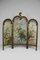 Belle Epoque Folding Screen in Gilded Carved Wood with Naturalist Paintings, 1880s, Immagine 1