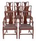 Art Nouveau Inlaid Mahogany Dining Chairs, 1910s, Set of 8 1