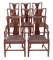 Art Nouveau Inlaid Mahogany Dining Chairs, 1910s, Set of 8, Immagine 1