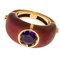 Natural Amethyst, Red Oxidized Brass & 18K Gold Ring from Berca 12