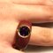 Natural Amethyst, Red Oxidized Brass & 18K Gold Ring from Berca 10