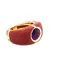 Natural Amethyst, Red Oxidized Brass & 18K Gold Ring from Berca, Image 9