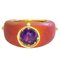 Natural Amethyst, Red Oxidized Brass & 18K Gold Ring from Berca 7