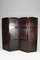 Antique 4 Panels Folding Screen in Patinated Leather, 1900s, Immagine 14