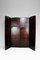 Antique 4 Panels Folding Screen in Patinated Leather, 1900s 3