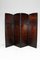 Antique 4 Panels Folding Screen in Patinated Leather, 1900s 1