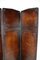 Antique 4 Panels Folding Screen in Patinated Leather, 1900s 9