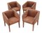Vintage Brown Suede Leather Armchairs, Set of 4 1