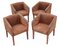 Vintage Brown Suede Leather Armchairs, Set of 4, Image 1