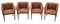 Vintage Brown Suede Leather Armchairs, Set of 4 8