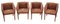 Vintage Brown Suede Leather Armchairs, Set of 4, Immagine 8