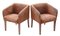 Vintage Brown Suede Leather Armchairs, Set of 2 1