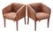 Vintage Brown Suede Leather Armchairs, Set of 2, Image 1