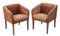 Vintage Brown Suede Leather Armchairs, Set of 2 4
