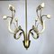 Mid-Century Italian Brass and Lacquer Chandelier, 1950s 5
