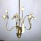 Mid-Century Italian Brass and Lacquer Chandelier, 1950s 10