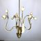 Mid-Century Italian Brass and Lacquer Chandelier, 1950s, Image 10