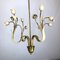 Mid-Century Italian Brass and Lacquer Chandelier, 1950s 9