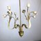 Mid-Century Italian Brass and Lacquer Chandelier, 1950s, Image 9