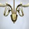 Mid-Century Italian Brass and Lacquer Chandelier, 1950s 11