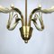 Mid-Century Italian Brass and Lacquer Chandelier, 1950s, Image 11