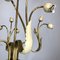 Mid-Century Italian Brass and Lacquer Chandelier, 1950s 4