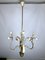 Mid-Century Italian Brass and Lacquer Chandelier, 1950s 1