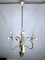 Mid-Century Italian Brass and Lacquer Chandelier, 1950s, Image 1