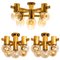 Brass and Glass Light Fixtures in the Style of Jakobsson, 1960s, Image 11