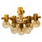 Brass and Glass Light Fixtures in the Style of Jakobsson, 1960s, Immagine 1
