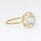 French 19th Century Diamonds 18 Karat Yellow Gold Daisy Ring, Imagen 10