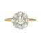 French 19th Century Diamonds 18 Karat Yellow Gold Daisy Ring 1