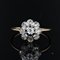 French 19th Century Diamonds 18 Karat Yellow Gold Daisy Ring, Image 3