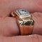 Diamonds 18 Karat Yellow Gold Platinum Square Tank Ring, 1940s, Immagine 9