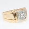 Diamonds 18 Karat Yellow Gold Platinum Square Tank Ring, 1940s 8