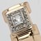 Diamonds 18 Karat Yellow Gold Platinum Square Tank Ring, 1940s, Immagine 7