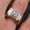 Diamonds 18 Karat Yellow Gold Platinum Square Tank Ring, 1940s, Immagine 5