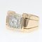 Diamonds 18 Karat Yellow Gold Platinum Square Tank Ring, 1940s 6